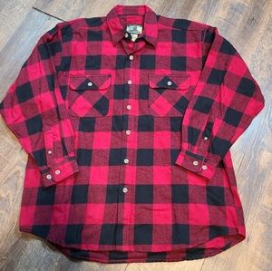 Field & Stream 100% Cotton red plaid button up Shirt/Jacket Outdoor work wear